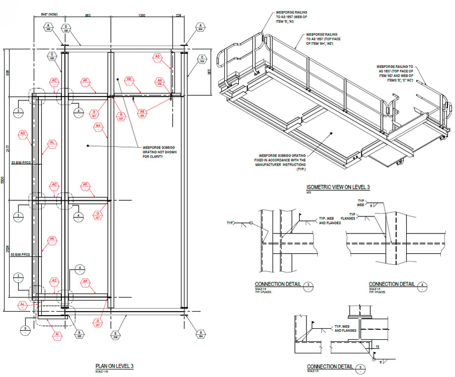 Structural engineering design for stair replacement to improve safety, compliance and access within mining facilities.